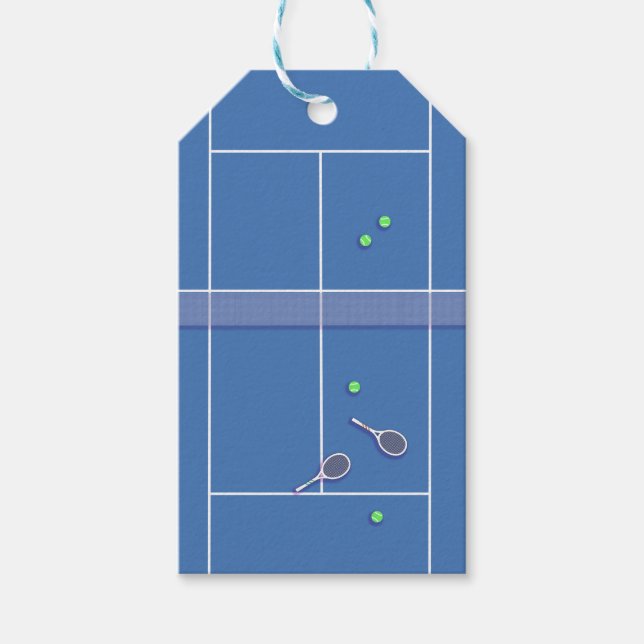 Blue Tennis Court Preppy Modern Tennis Player Geschenkanhänger (Vorderseite)