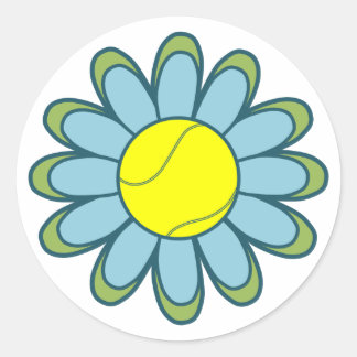 Blue Tennis Girl Runder Aufkleber