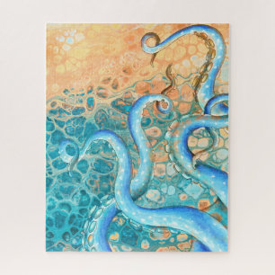 Blue Tentacles Octopus Kraken Abstrakte Aquamarine