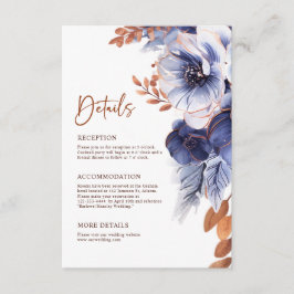 Blue Terracotta Boho Elegante Hochzeiten Details Begleitkarte