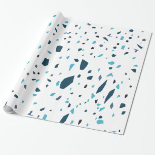 Blue Terrazzo Pieces Geschenkpapier