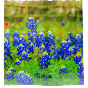 Blue Texas Bluebonnets Blumenpinsel Blume Duschvorhang