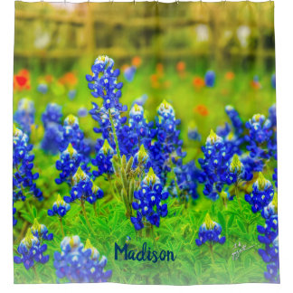 Blue Texas Bluebonnets Paintbrush-Blume Duschvorhang