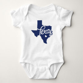 Blue Texas Heart Baby Strampler
