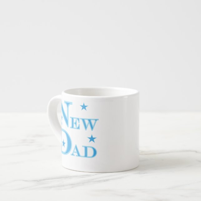 Blue Text New Dad Geschenke Espressotasse (Vorderseite Links)