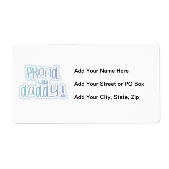 Blue Text Proud New Daddy Geschenke (Vorne)