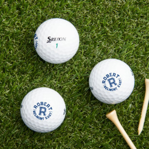 Blue Text Sport benutzerdefinierte Monogrammnamen  Golfball