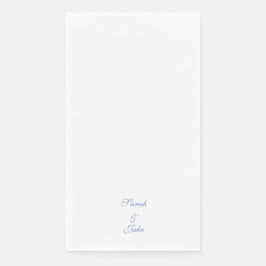 Blue Text White Wedding Serviette