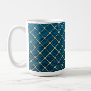 BLUE TEXTURE SIEHT MIT GOLD DIAMOND PATTER AUS KAFFEETASSE