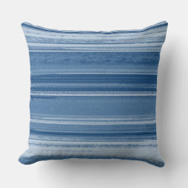 Blue Textured Abstract Stripe Pattern Kissen