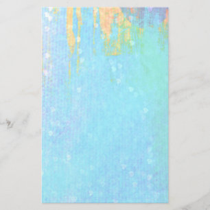 Blue Textured Background mit Tiny White Hearts Briefpapier