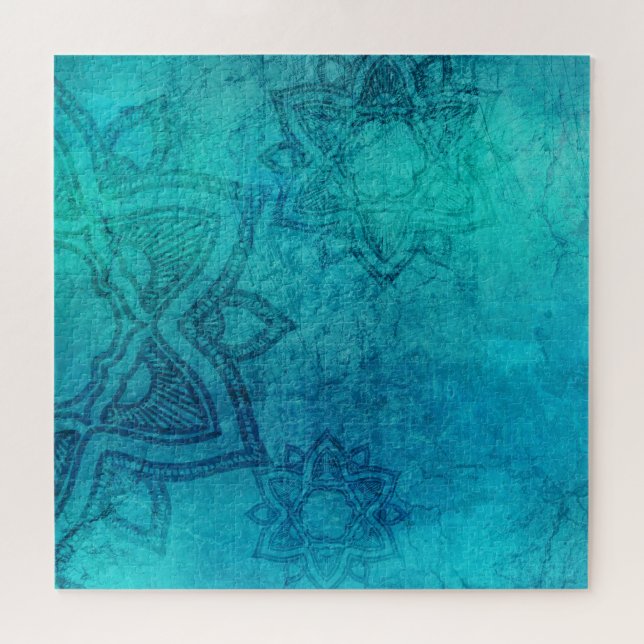 Blue Textured Lotus (Horizontal)