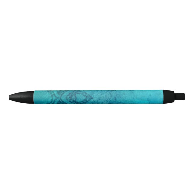 Blue Textured Lotus Kugelschreiber (Vorderseite)