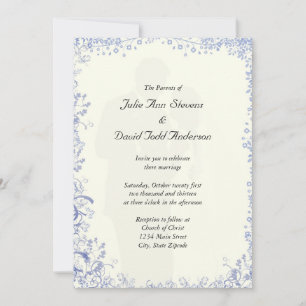 Blue Theme mit Bride Wedding Einladung