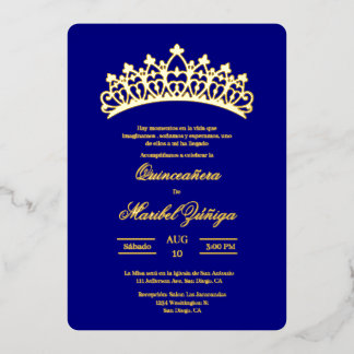 Blue Theme Quinceanera Folieneinladung