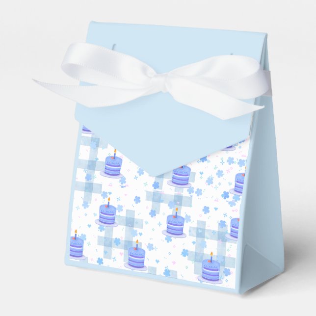 Blue-Themed Birthday Geschenkschachtel (Vorderseite)