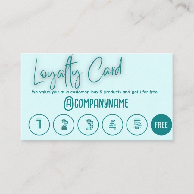 Blue Themed Loyalty Cards für Unternehmen Visitenkarte (Vorderseite)