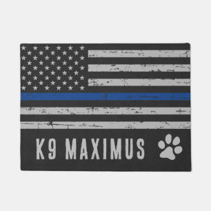 Blue Thin Line - Dog Paw - Police K9 Fußmatte
