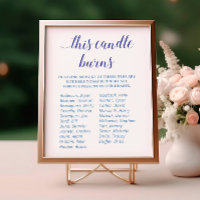 Blue This Candle Burns Class Wiedersehen Memorial