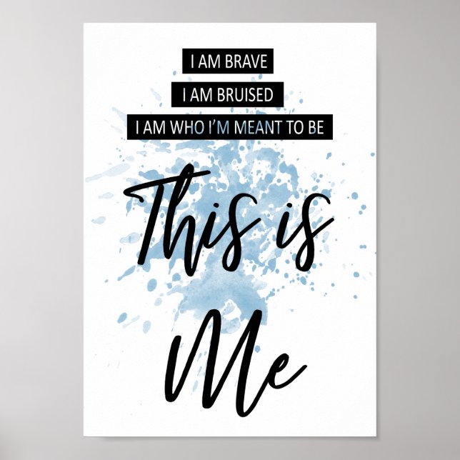 Blue This Is Me The Greatest Showman Song Lyric Poster (Vorne)