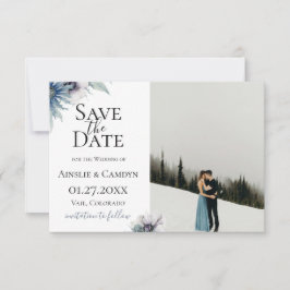 Blue Thistle Anemone Foto Save the Date Ankündigung
