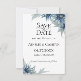 Blue Thistle Botanical Save the Date Ankündigung
