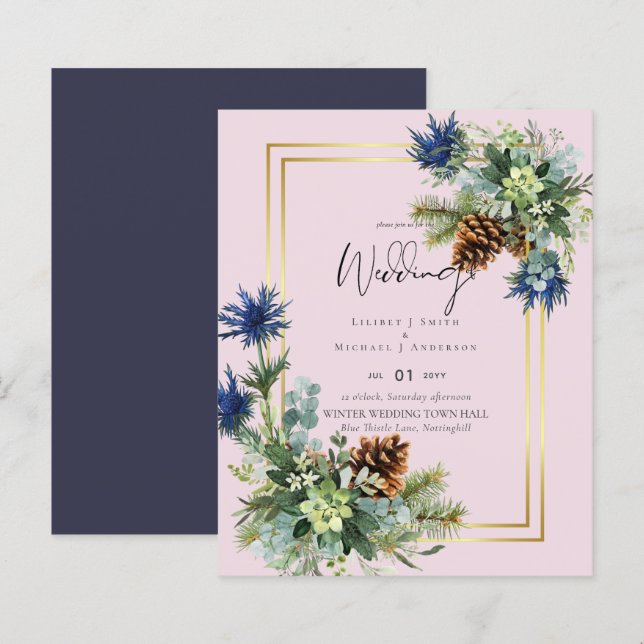 Blue Thistle Eucalyptus Wedding Wonderland (Vorne/Hinten)