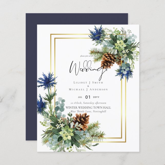 Blue Thistle Eucalyptus Wedding Wonderland (Vorne/Hinten)