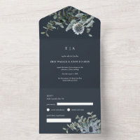 Blue Thistle Watercolor Eucalyptus Wedding