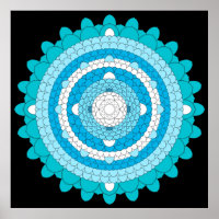 Blue Thousand Petal Lotus Mandala