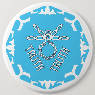 Blue Throat Chakra "Truth" Dragonfly White BG Button