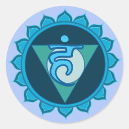 Blue Throat Chakra Visuddha Classic Round Sticker