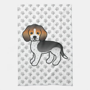 Blue Ticked Beagle Niedlich Cartoon Dog Geschirrtuch