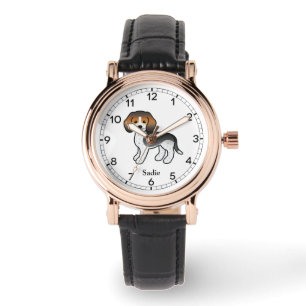 Blue Ticked Beagle Niedlich Cartoon Dog & Individu Armbanduhr