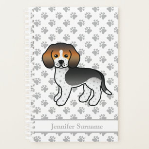 Blue Ticked Beagle Niedlich Cartoon Dog & Text Planer