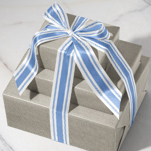 Blue Ticking Tape Ribbon Ripsband