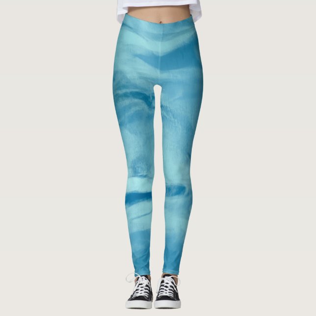 Blue Tie Dye  Leggings (Vorderseite)