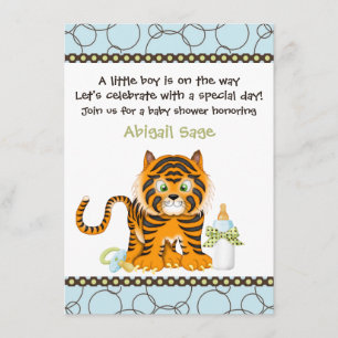 Blue Tiger Baby Shower Einladung für Jungen