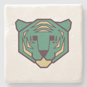 Blue Tiger Head Steinuntersetzer