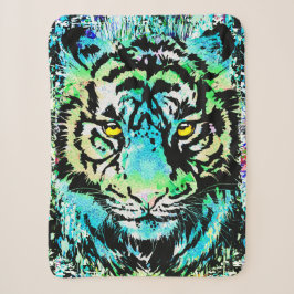 Blue Tiger Head - Tiger Portrait Sherpadecke