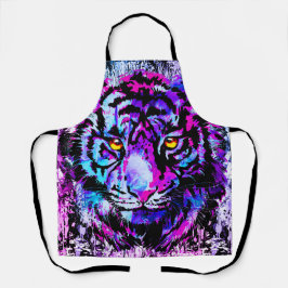 Blue Tiger Schürze | Farbenfrohe Tigerfront