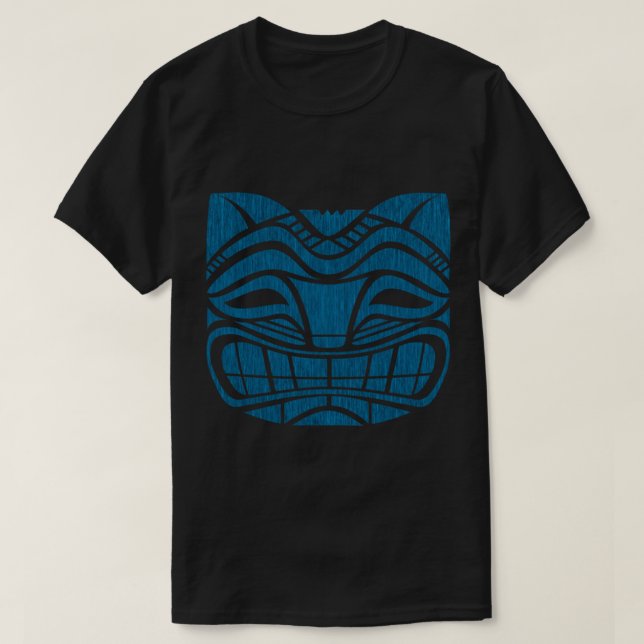 Blue Tiki Cat T-Shirt (Design vorne)