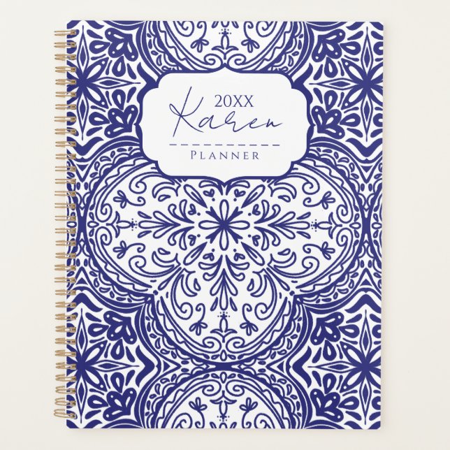 Blue Tile Bliss Hardcover Planer (Vorderseite)