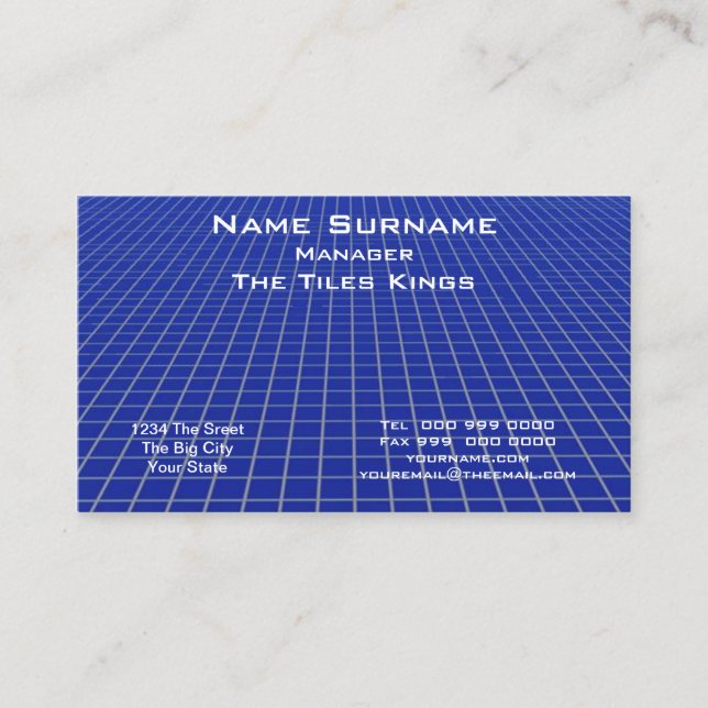 Blue Tile Business Card Visitenkarte (Vorderseite)