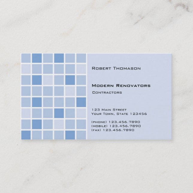 Blue Tile Business Card Visitenkarte (Vorderseite)