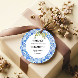 Blue tile Lemon Brautparty Vielen Dank Geschenkanhänger