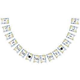 Blue Tile Lemon Italienisch Custom Text Bunting Fl Wimpelkette