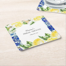 Blue Tile Lemon Italienischer Brautparty Empfang