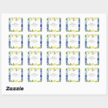 Blue Tile Lemon Italienisches Brautparty