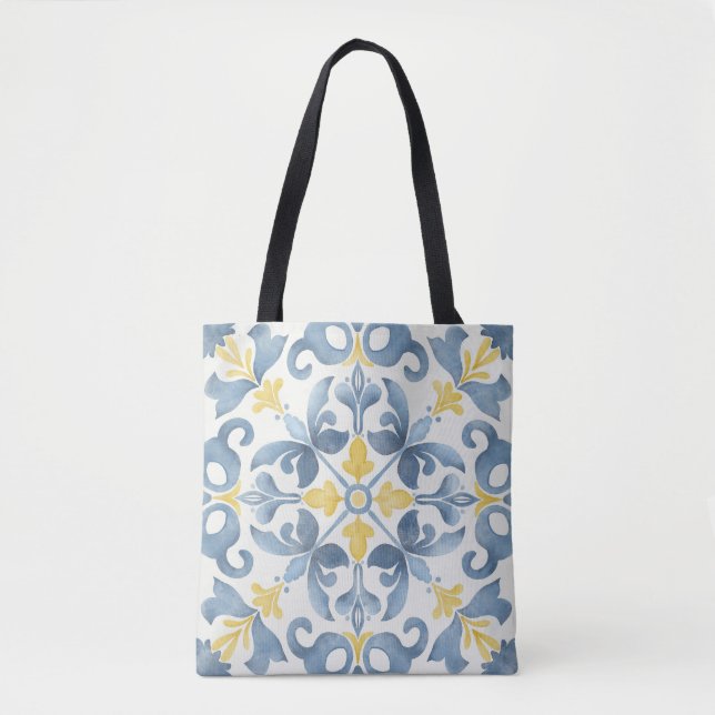 Blue Tile Lemon Tasche (Vorderseite)